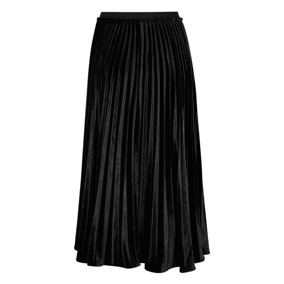 Ted Baker Gjill Velvet Pleated Black Skirt - 3 - Picture 4 of 7